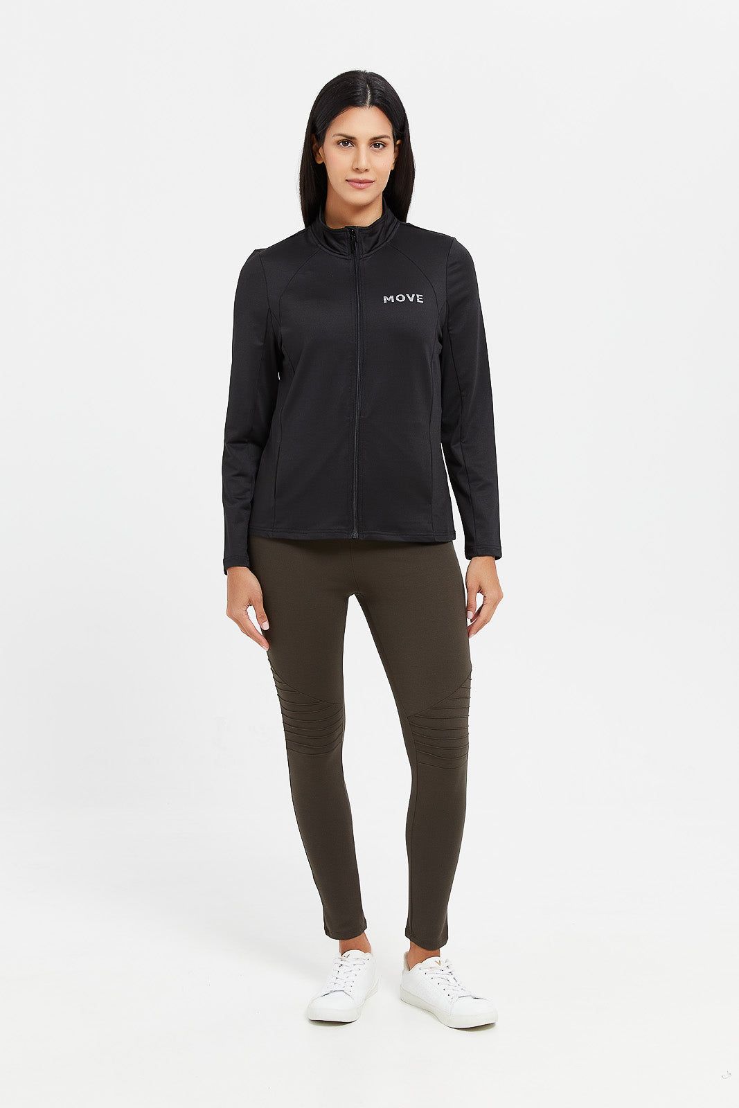 Women Black Zip through Sweatshirt sold by Redtag product image thumbnail 2