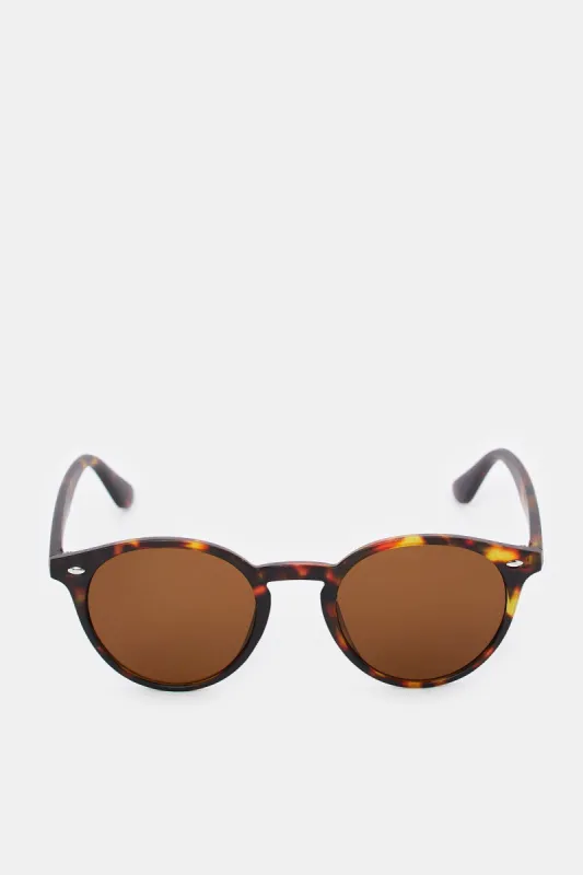 Men Brown Round Sunglasses sold by Redtag