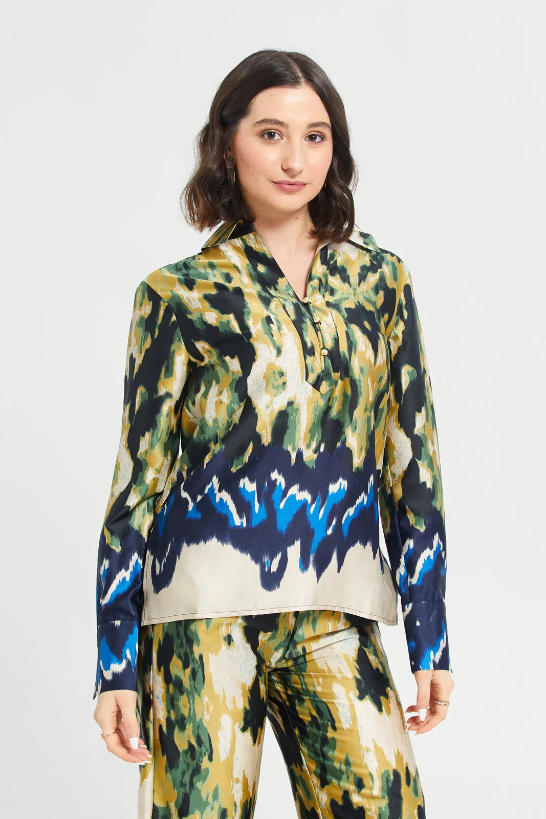 Women Green Printed Blouse sold by Redtag