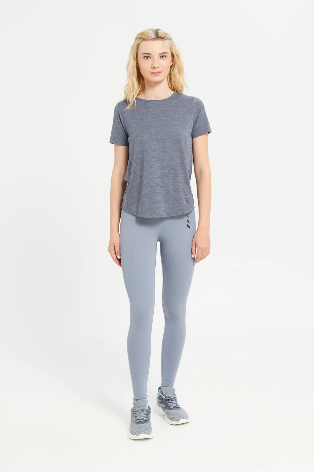 Women Charcoal Performance T-Shirt With Print sold by Redtag product image thumbnail 2