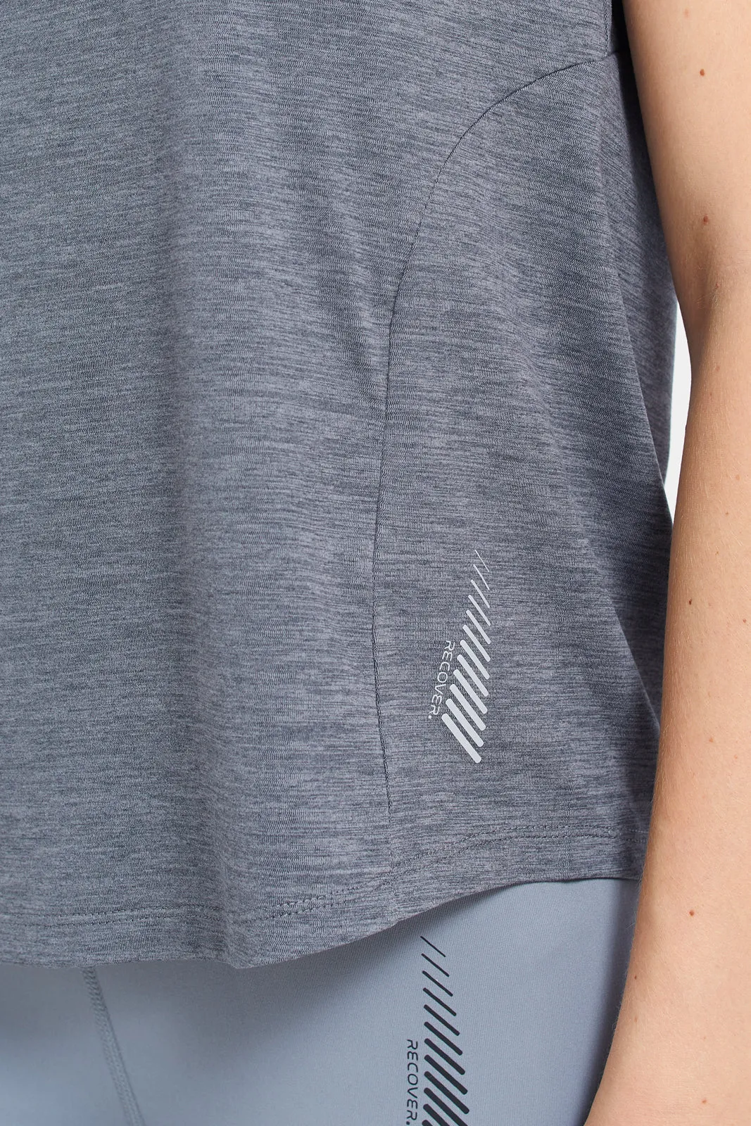 Women Charcoal Performance T-Shirt With Print sold by Redtag product image thumbnail 5