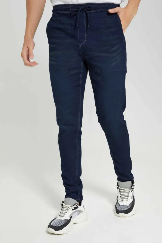 Navy Denim jogger For Men sold by Redtag