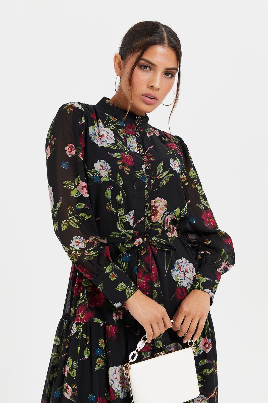 Women Black Printed Long Dress sold by Redtag product image thumbnail 3