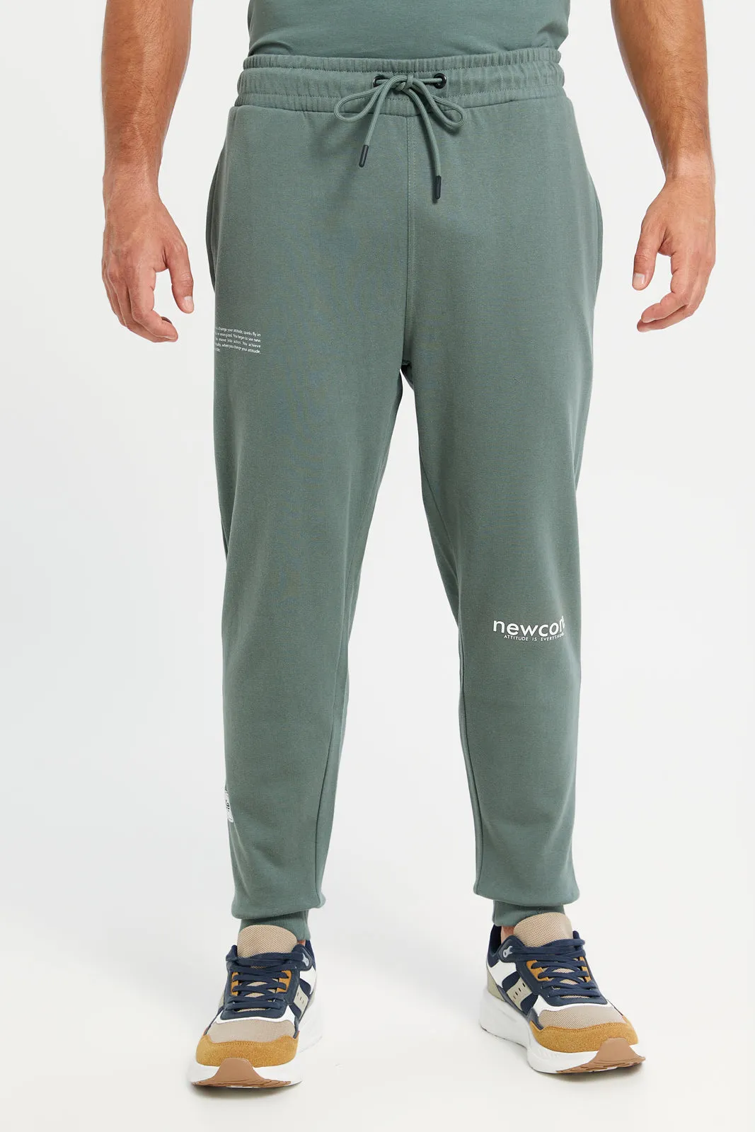 Men Green Printed Active Pants sold by Redtag