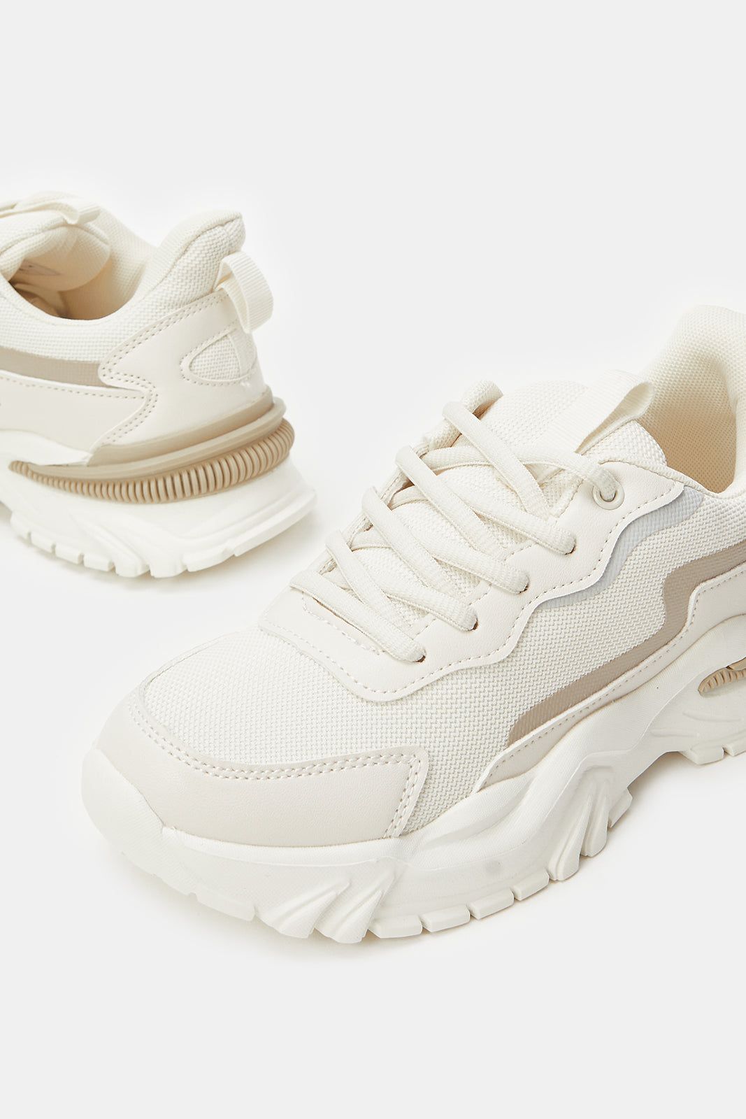 Women White Chunky Lace Up Trainers sold by Redtag product image thumbnail 3