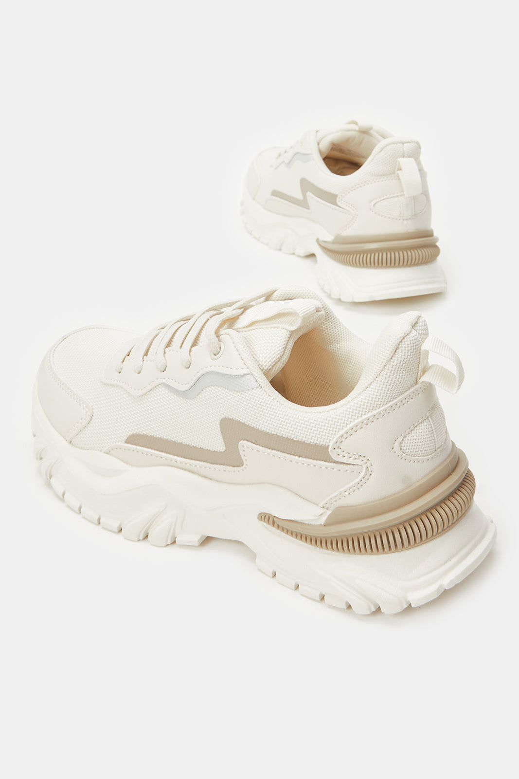 Women White Chunky Lace Up Trainers sold by Redtag product image thumbnail 4