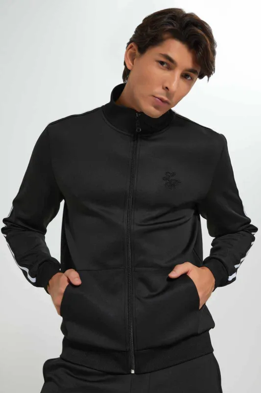 Black Embellished Jacket For Men sold by Redtag