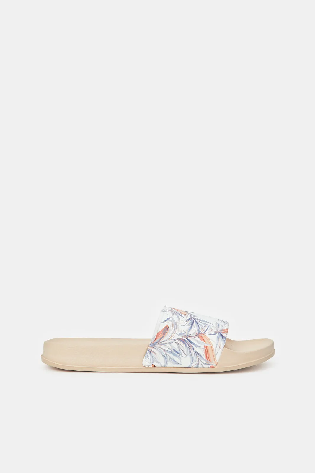 Women Pink Floral Print Slide sold by Redtag