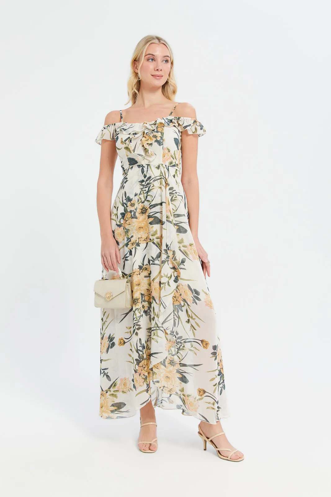 Women Cream Printed Maxi Dress sold by Redtag product image thumbnail 4