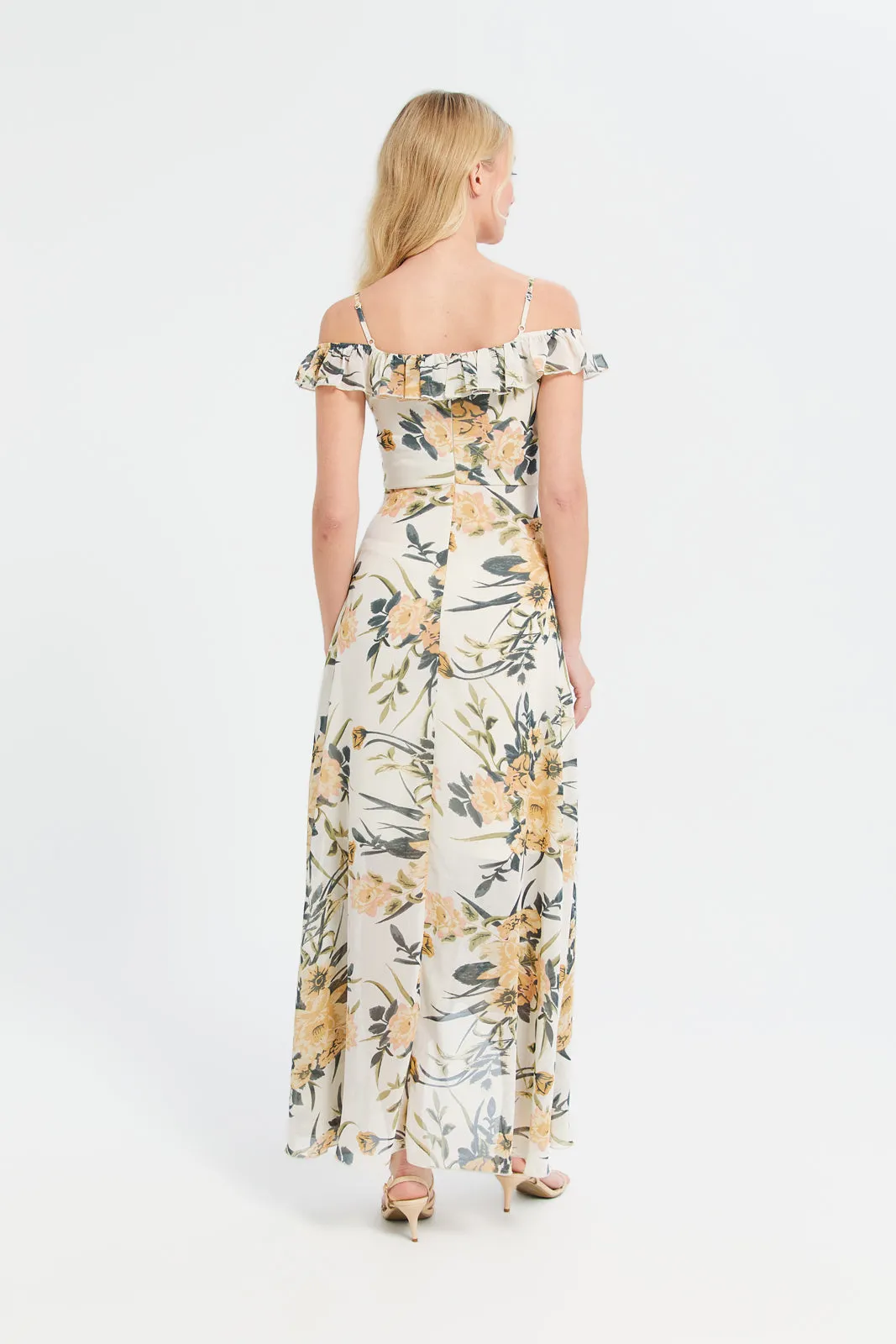 Women Cream Printed Maxi Dress sold by Redtag product image thumbnail 3