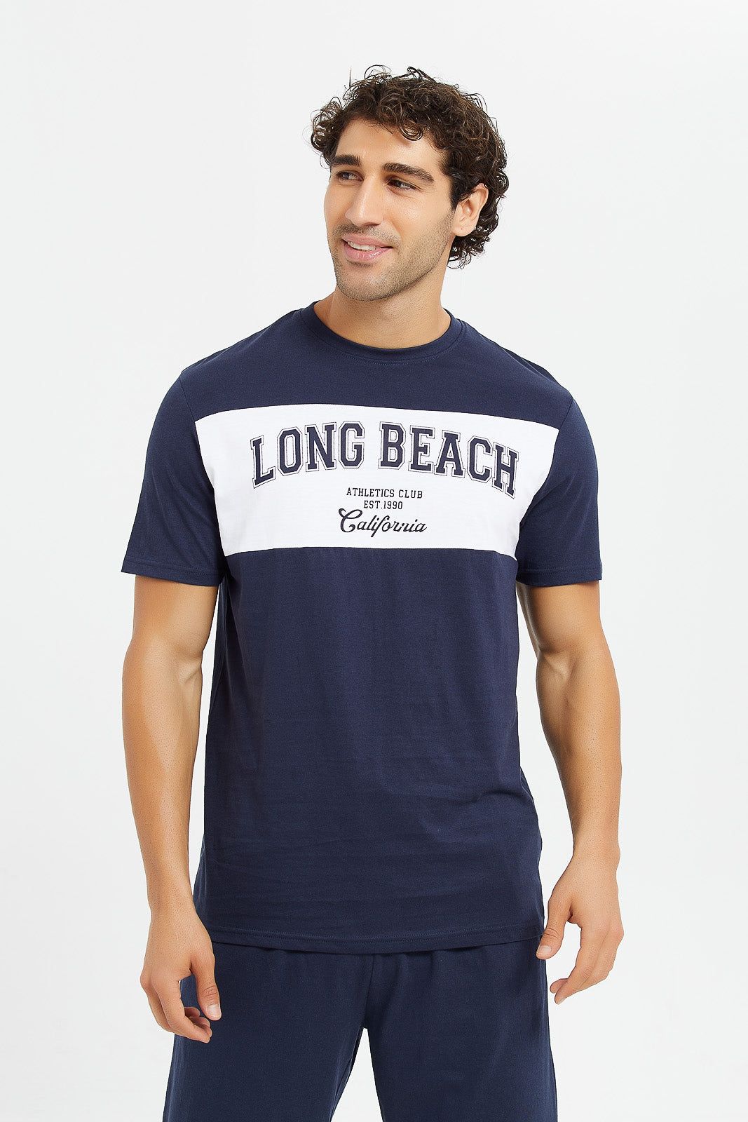 Men Navy Shorts Pyjama Set (2 Piece) sold by Redtag product image thumbnail 2