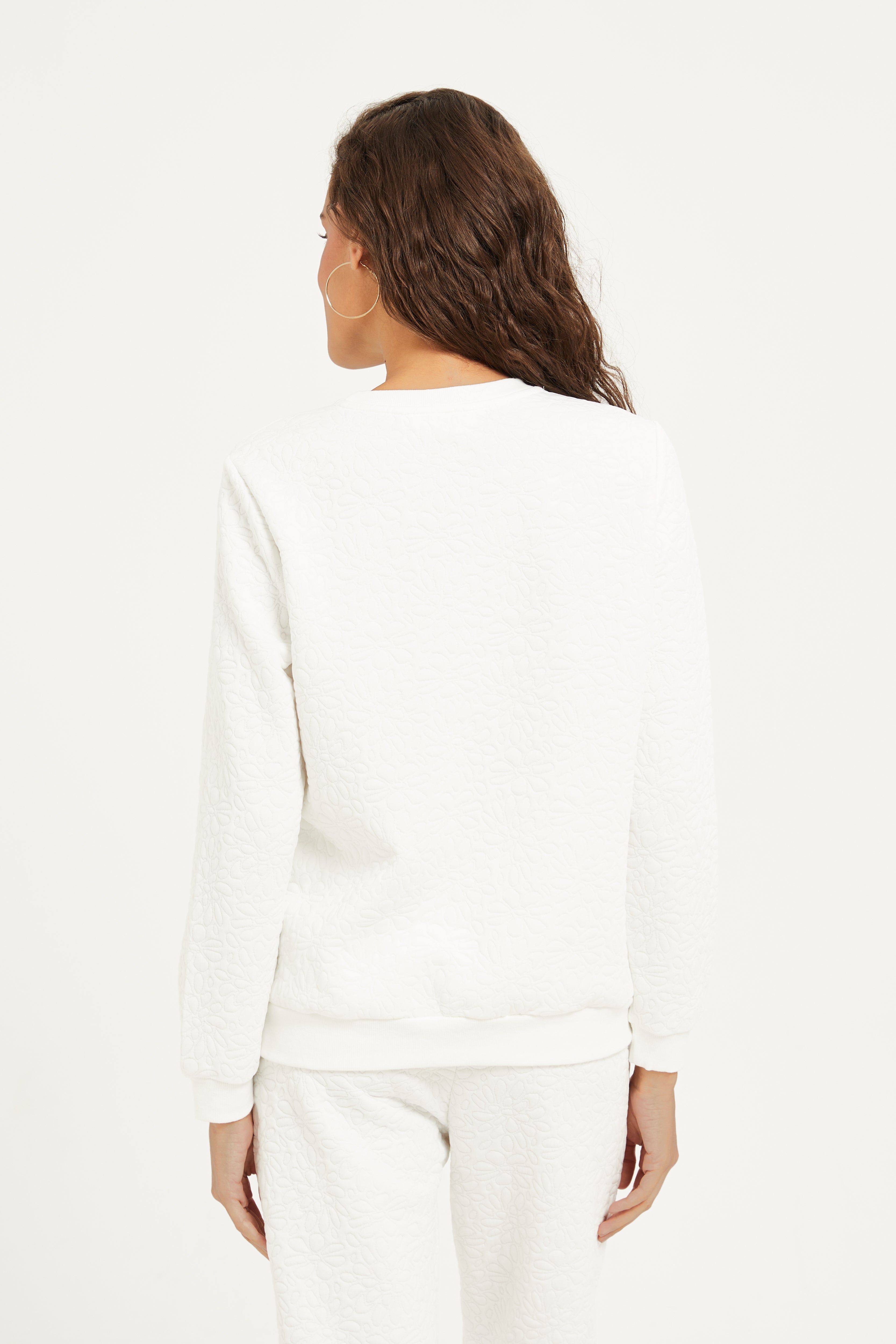 Women White Quilted Sweatshirt sold by Redtag product image thumbnail 3