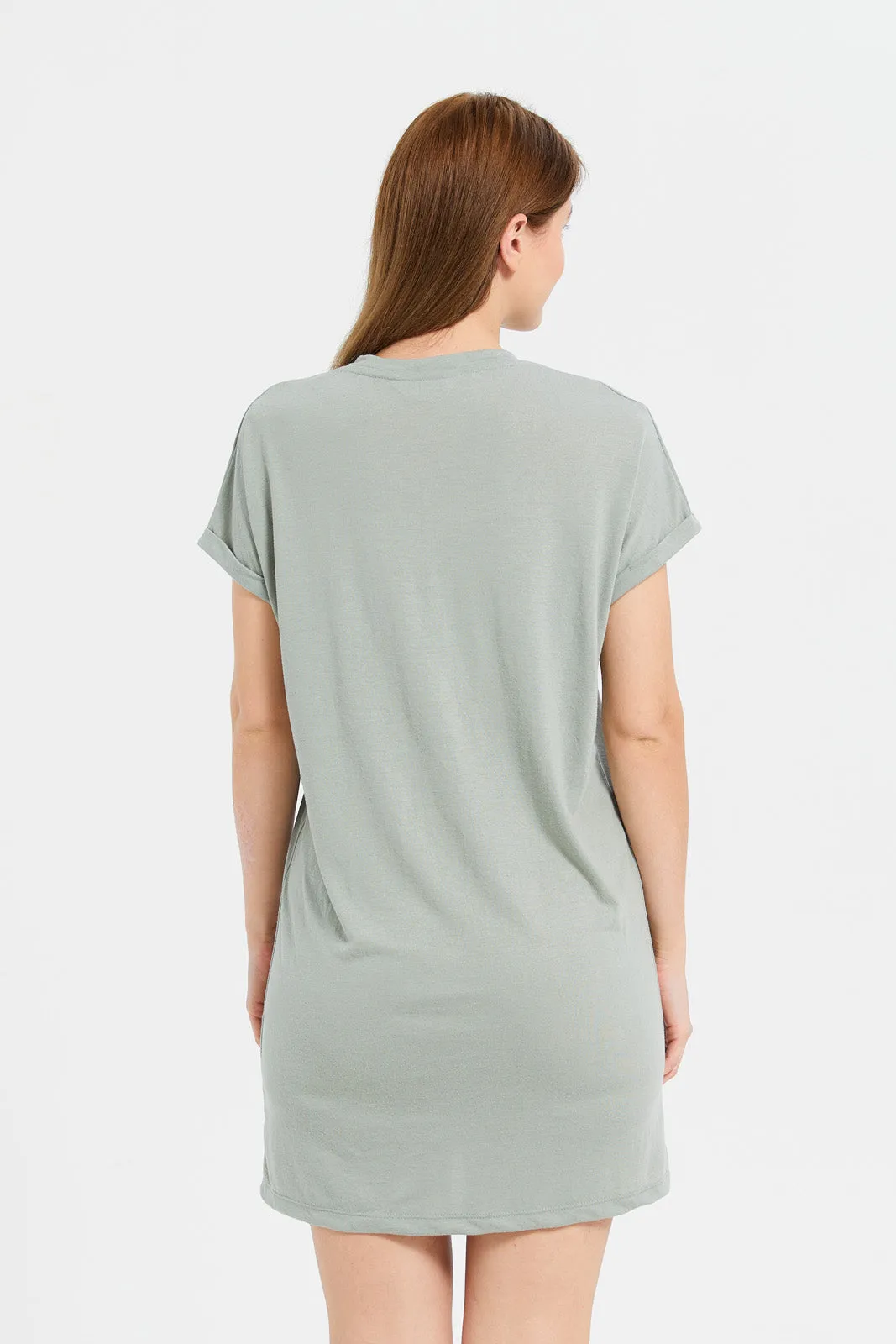 Women Olive Placement Print Nightshirt sold by Redtag product image thumbnail 3