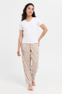 Women Beige Printed Pyjama Bottom sold by Redtag