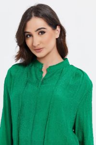 Women Green Pleated Blouse sold by Redtag