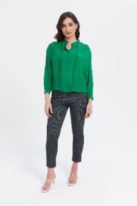 Women Green Pleated Blouse sold by Redtag