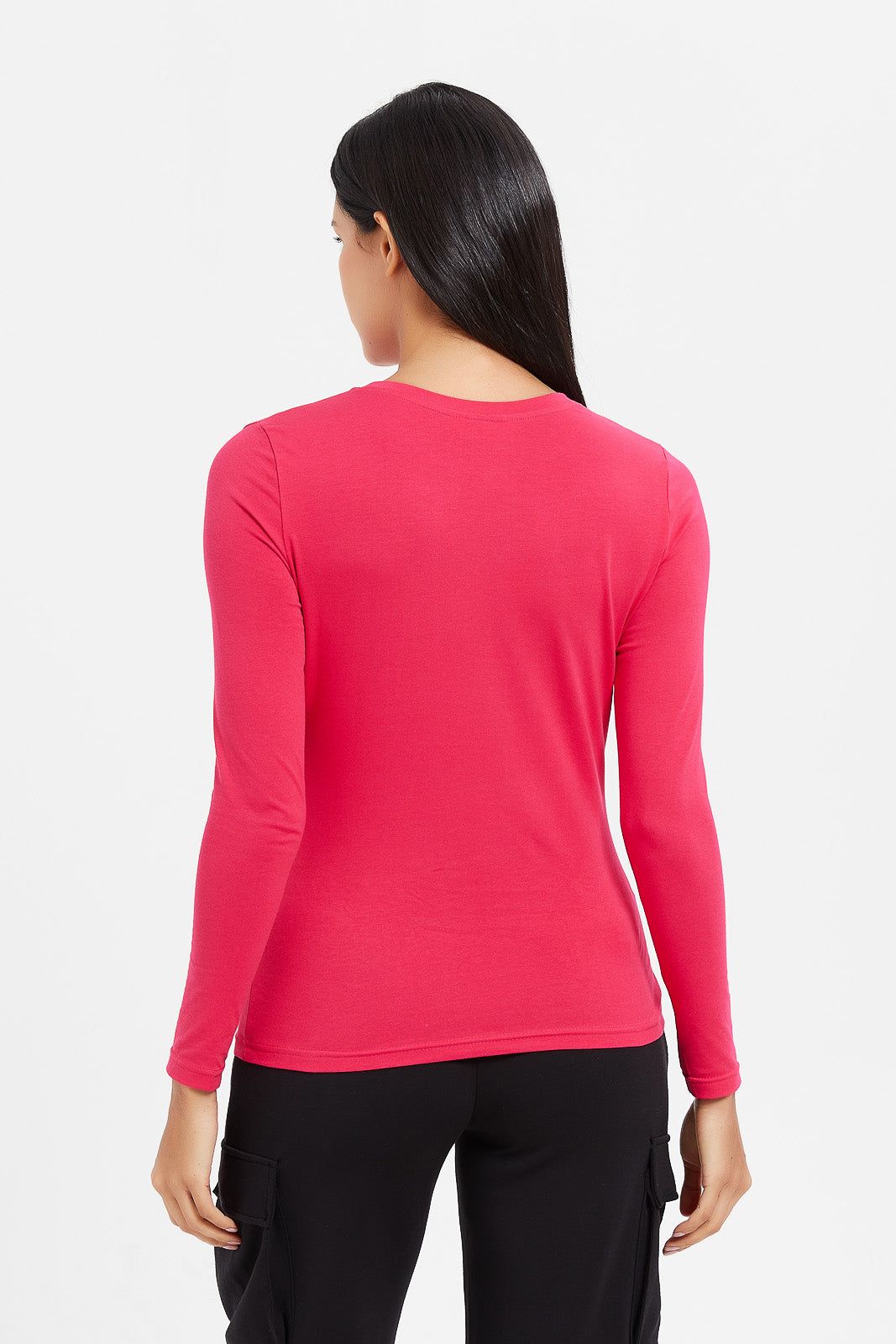 Women Fuchsia Long Sleeve T-Shirt sold by Redtag product image thumbnail 3
