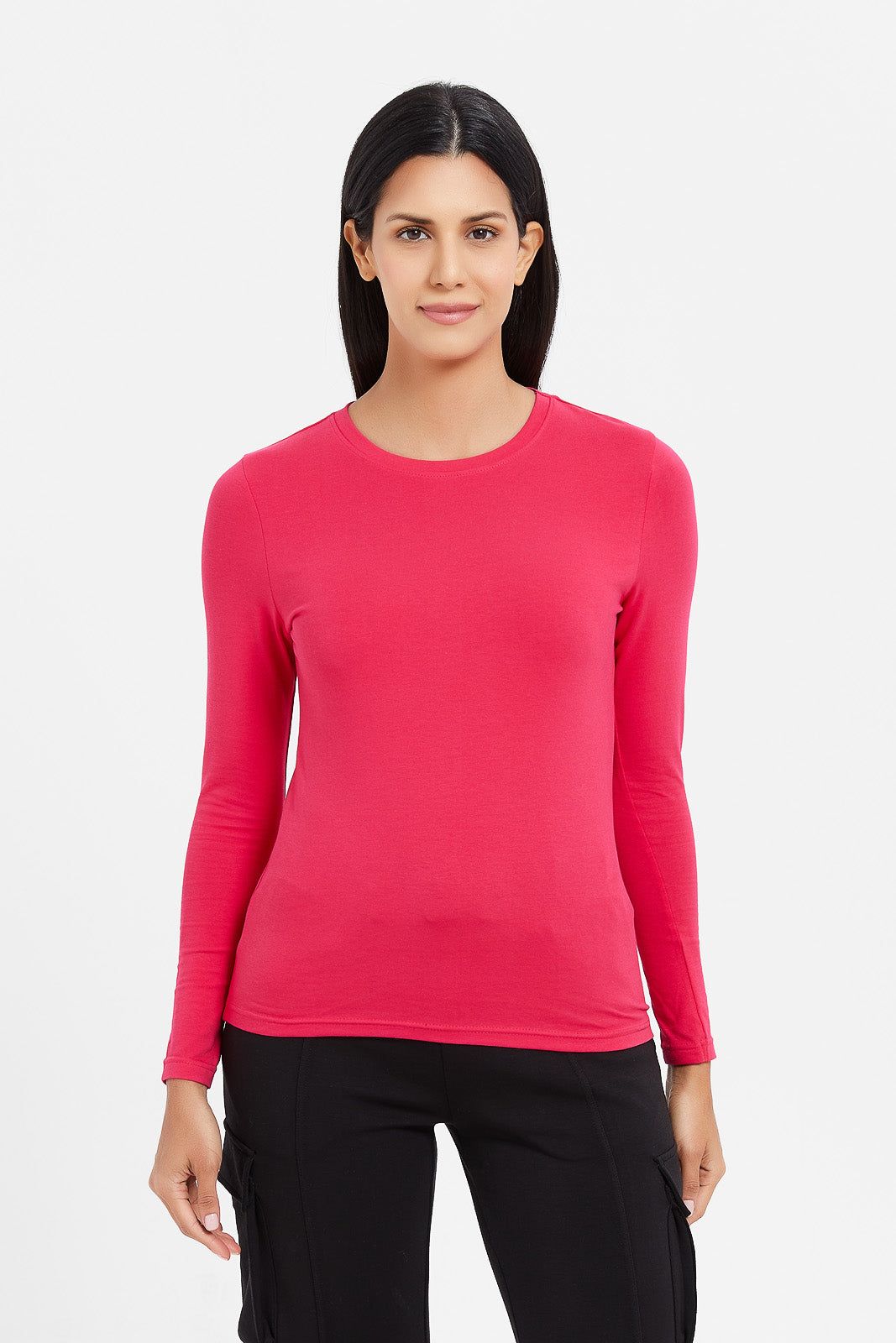 Women Fuchsia Long Sleeve T-Shirt sold by Redtag