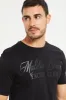 Men Black Foil Print T-Shirt sold by Redtag