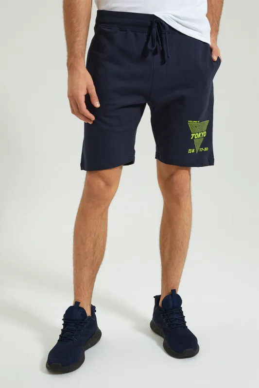 Navy Elasticated Waist Short sold by Redtag