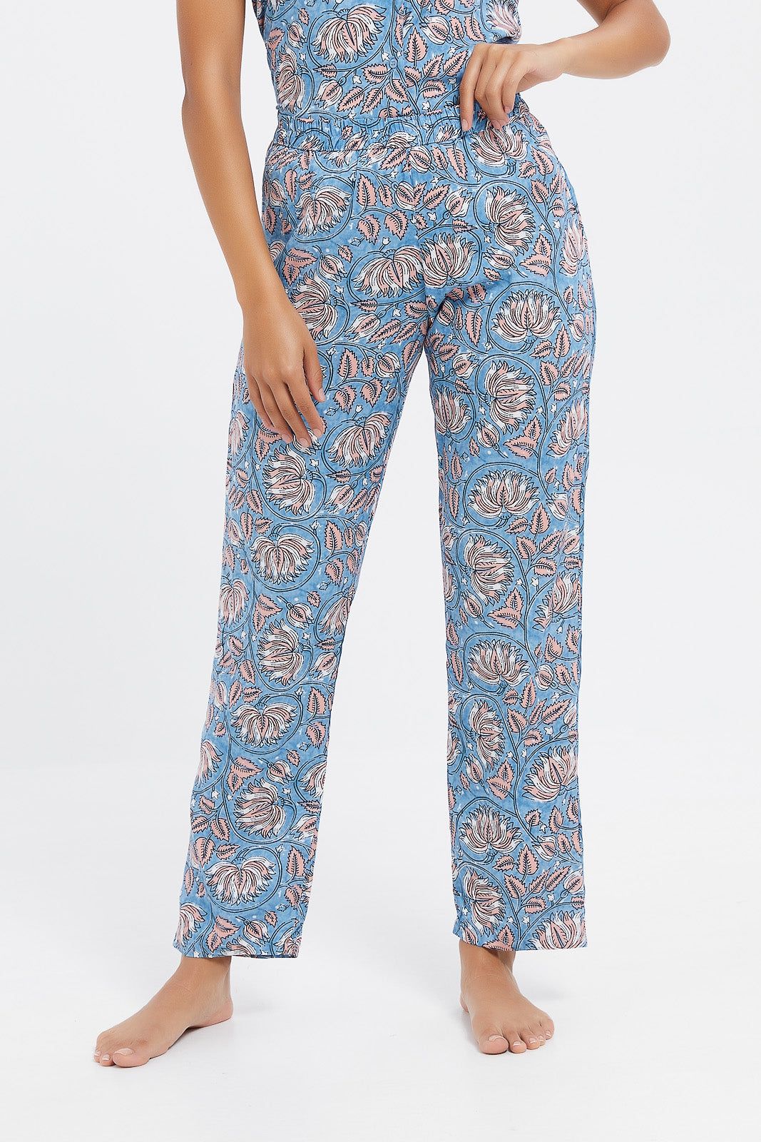 Women Blue Printed Pyjama Set (2 Piece) sold by Redtag product image thumbnail 3