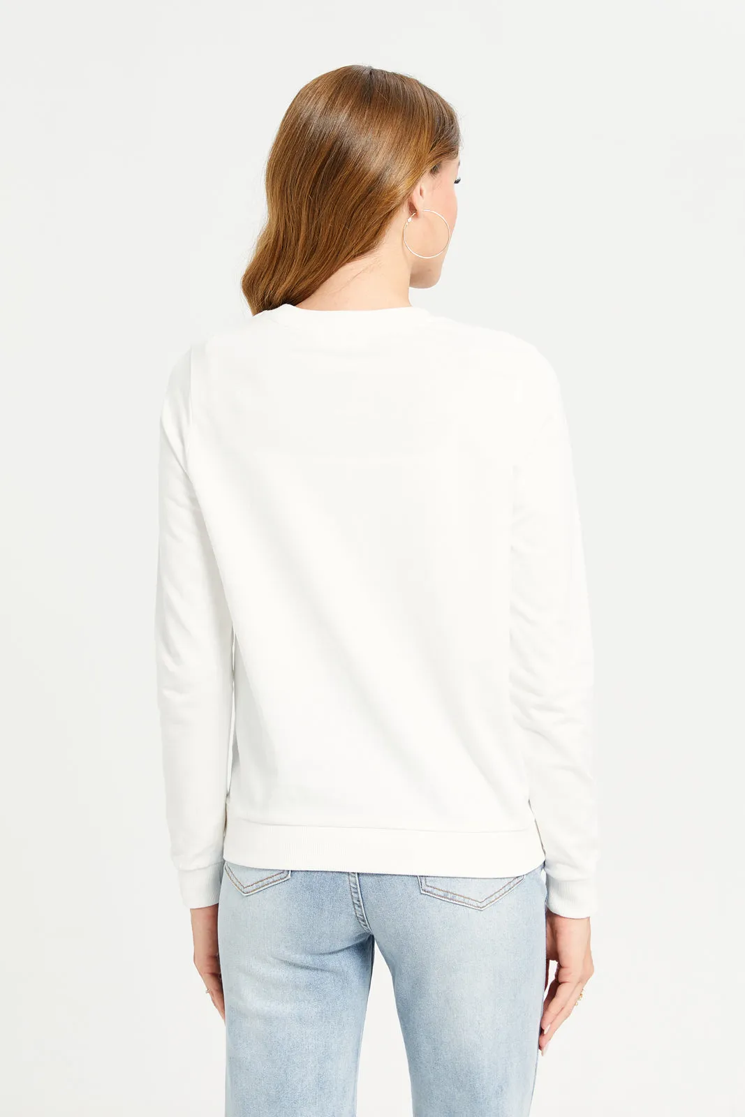 Women White New York Printed Sweatshirt sold by Redtag product image thumbnail 3