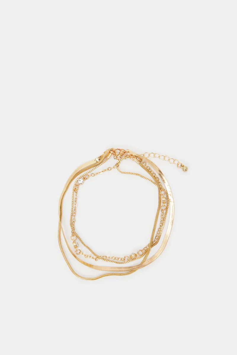 Women Gold Layered Anklet sold by Redtag