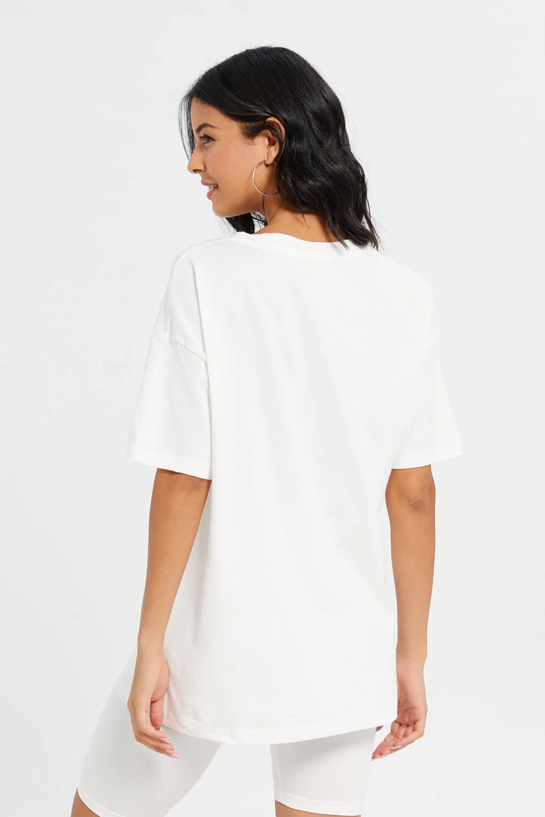 Women White Printed Active T-Shirt sold by Redtag product image thumbnail 3