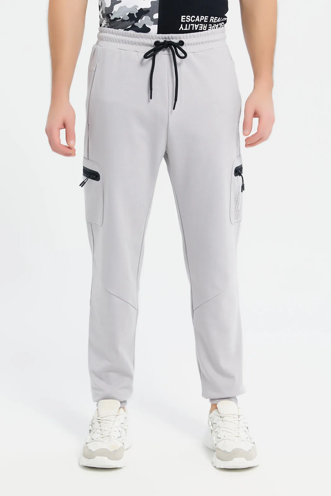 Men Grey Plain Jogger Pants sold by Redtag