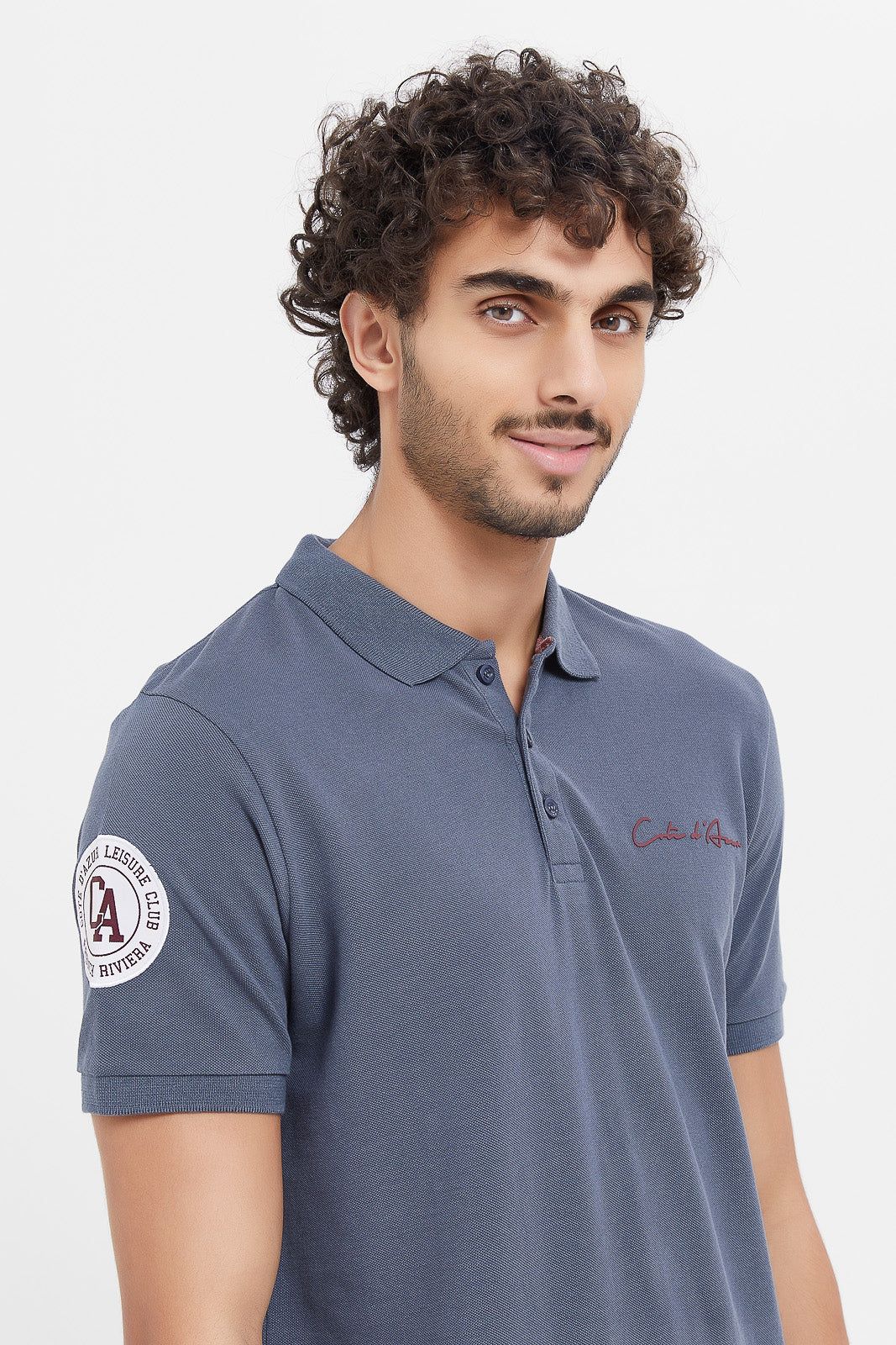 Men Blue Varsity Sports Polo Shirt sold by Redtag product image thumbnail 4