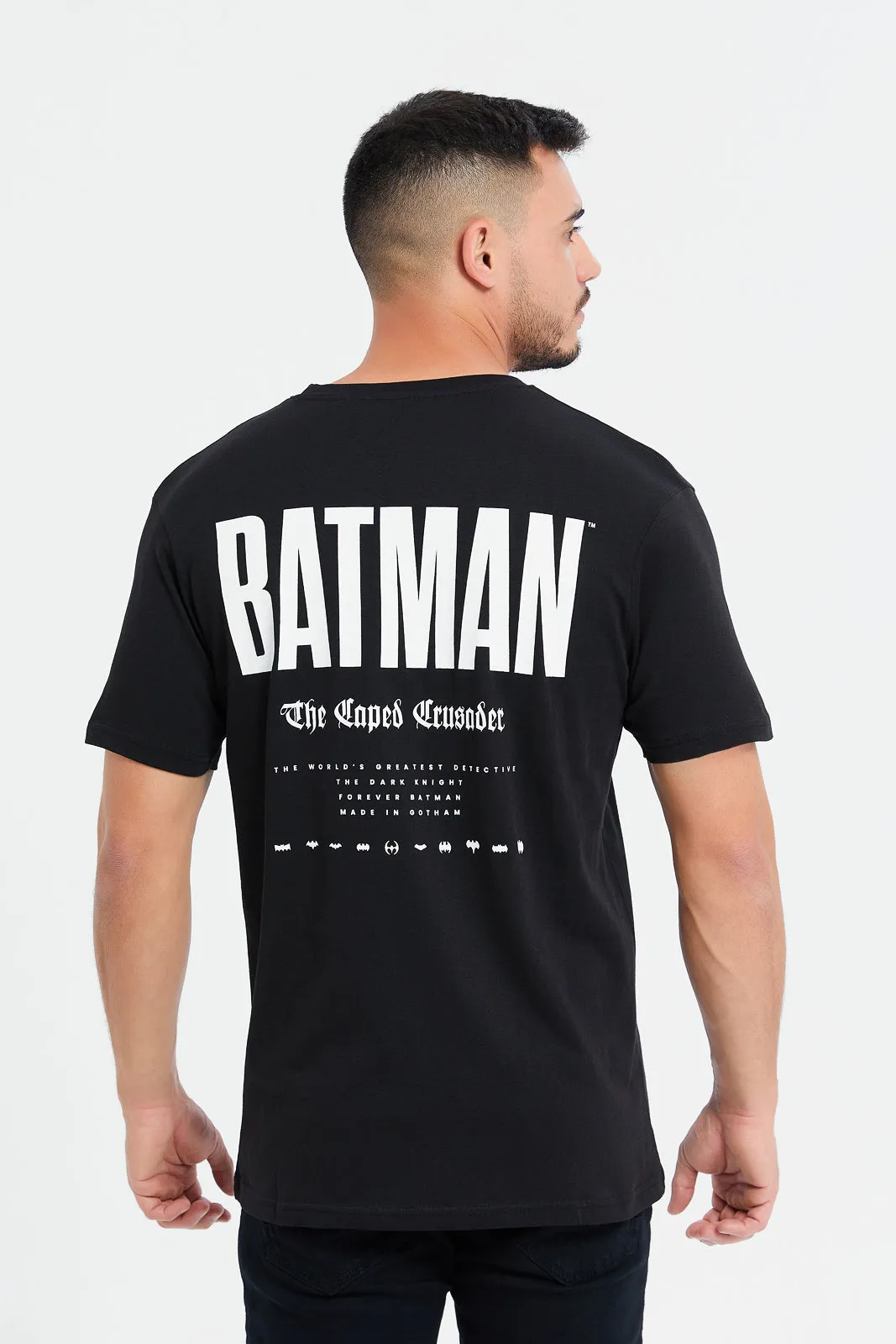 Men Black Batman Print T-Shirt sold by Redtag product image thumbnail 3