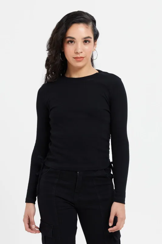 Long Sleeve Side Ruched Tshirt sold by Redtag