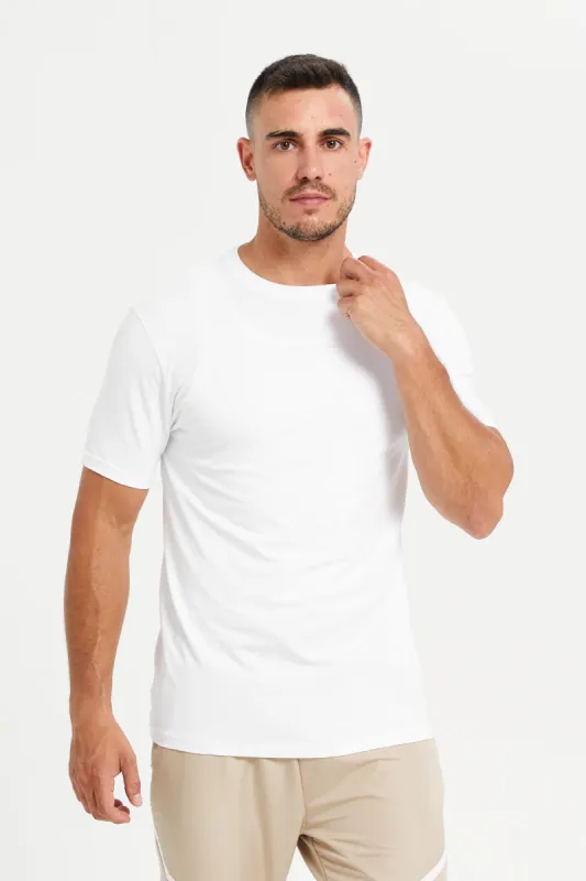 Men Ivory Embroidered T-Shirt sold by Redtag