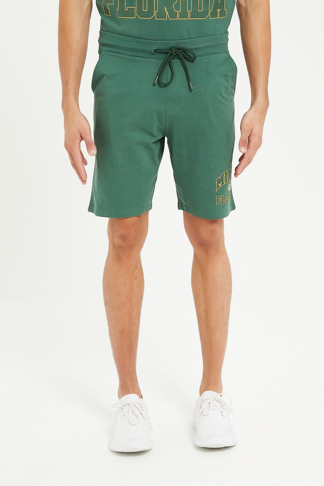 Men Green Printed Lounge Short sold by Redtag