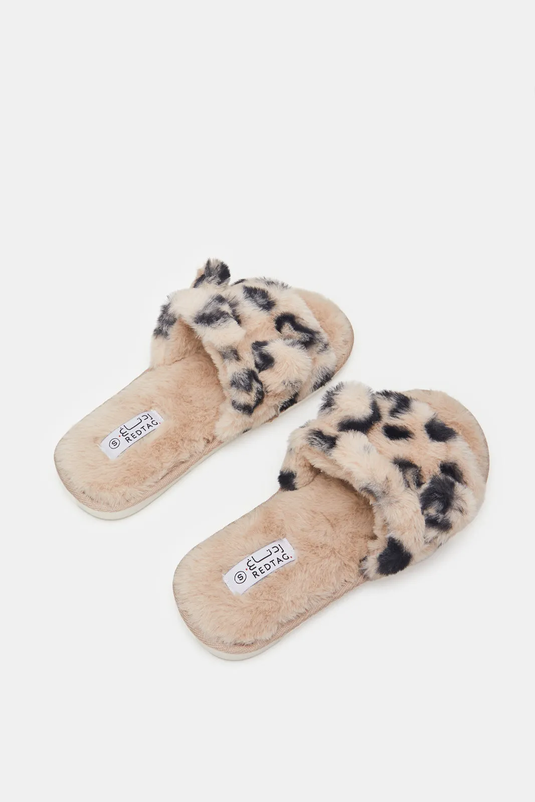 Women Beige Animal Print Slipper sold by Redtag product image thumbnail 3