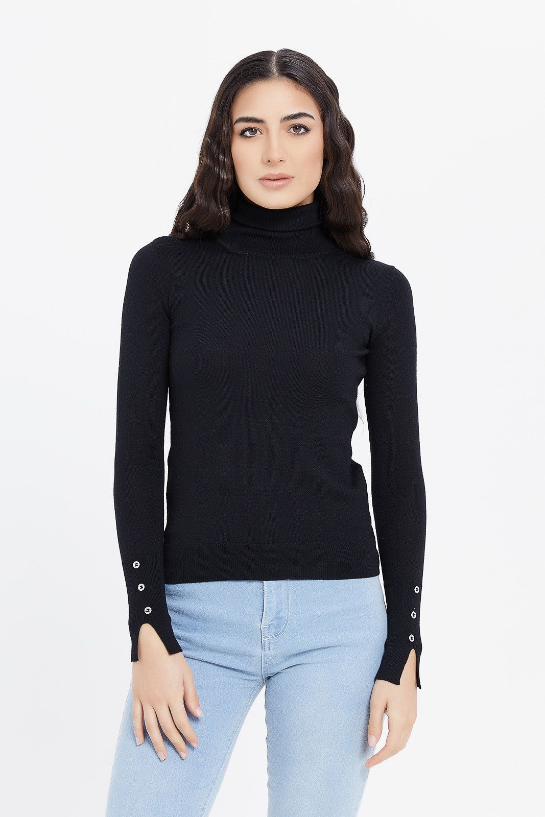 Women Black Turtle Neck Pullover sold by Redtag
