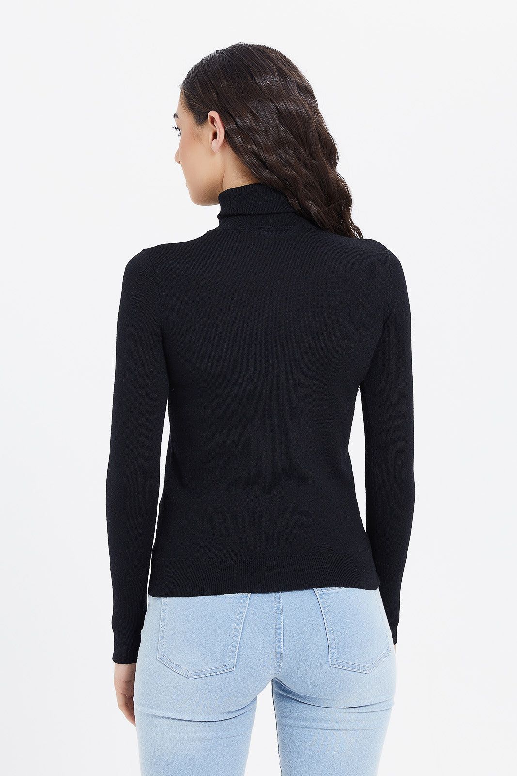 Women Black Turtle Neck Pullover sold by Redtag product image thumbnail 3