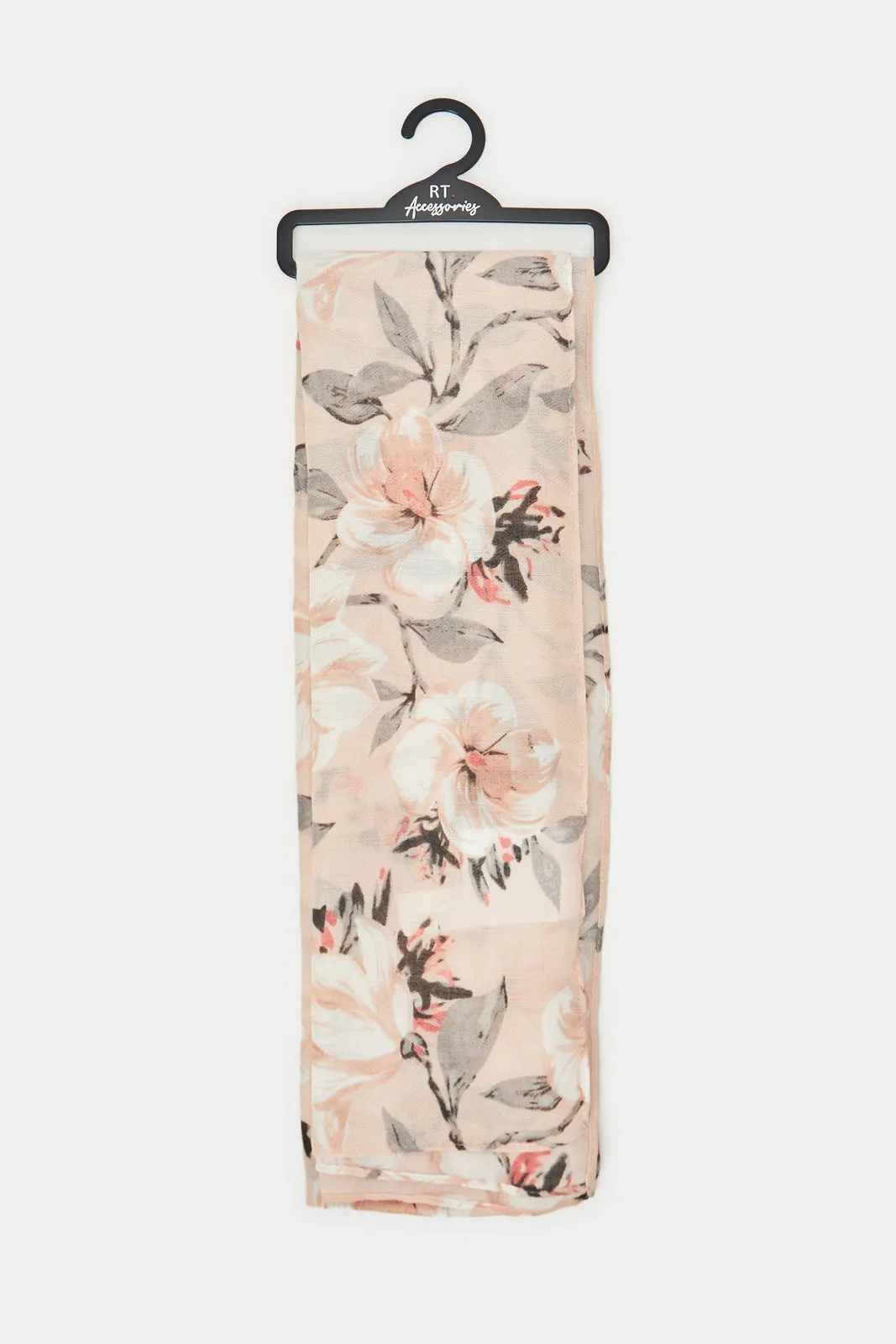 Women Beige Floral Printed Scarf sold by Redtag