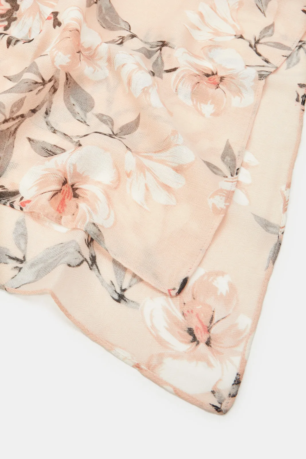 Women Beige Floral Printed Scarf sold by Redtag product image thumbnail 4