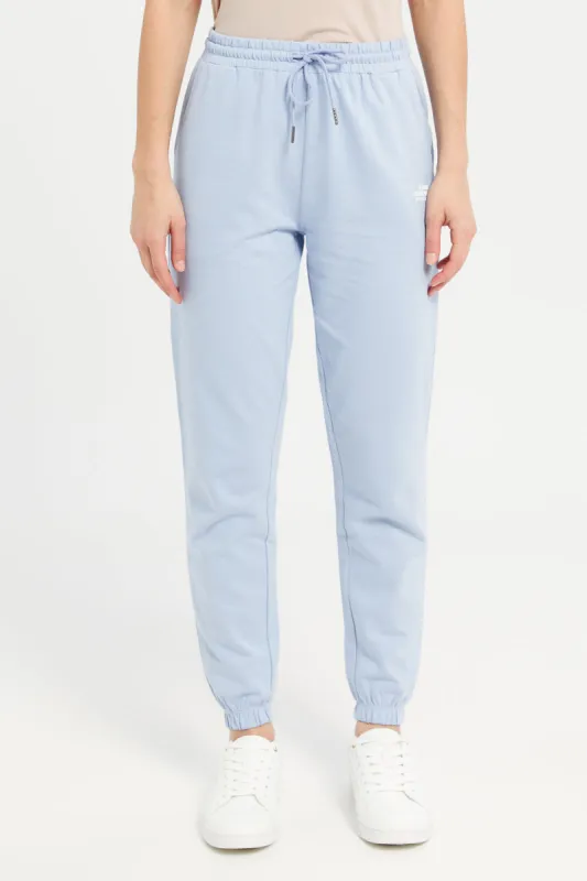 Women Blue Active Pants With Placement Print sold by Redtag