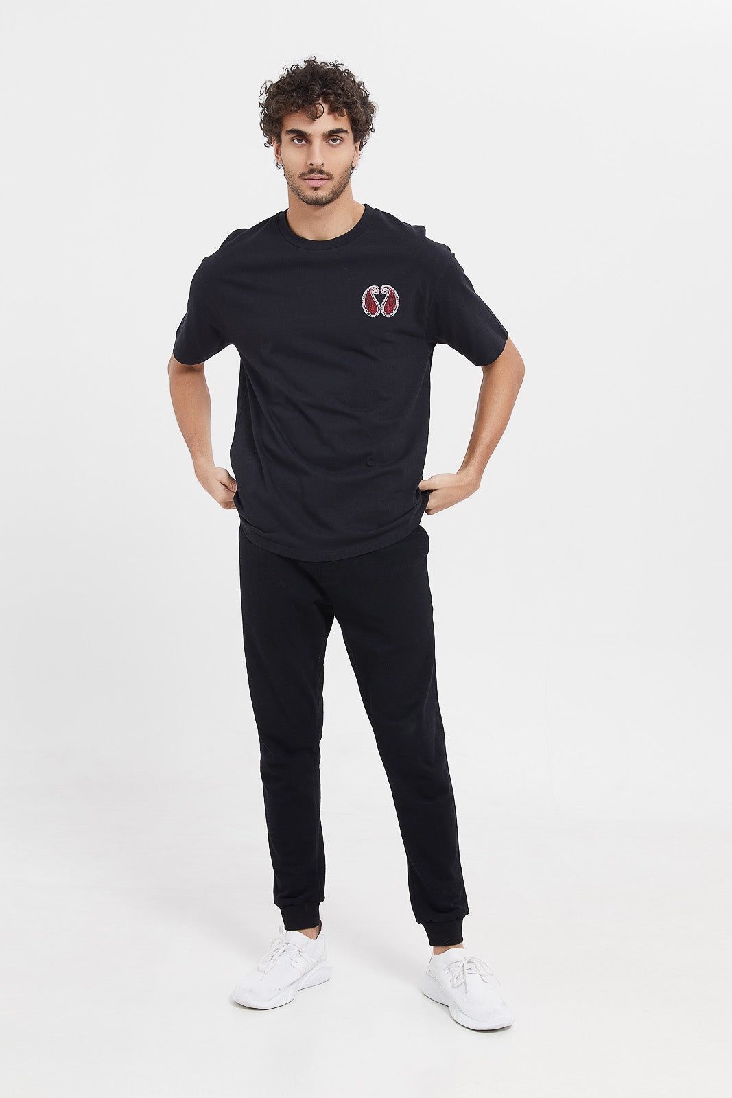 Men Black Printed Patch T-Shirt sold by Redtag product image thumbnail 2