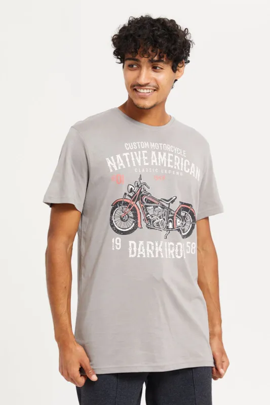 Men Charcoal Graphic T-Shirt sold by Redtag