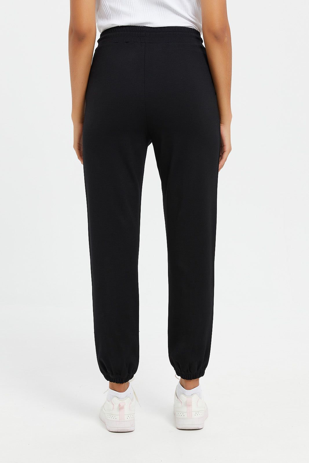 Women Black Placement Print Jogger sold by Redtag product image thumbnail 3