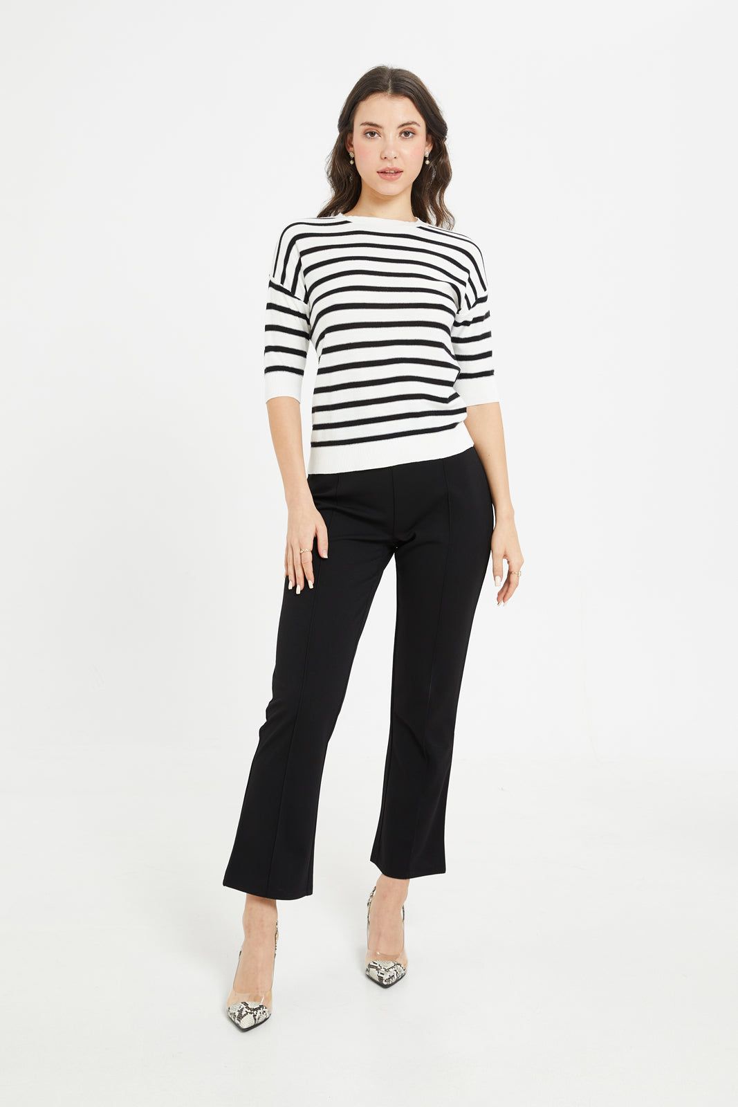 Women Black And White Striped Pullover sold by Redtag product image thumbnail 2