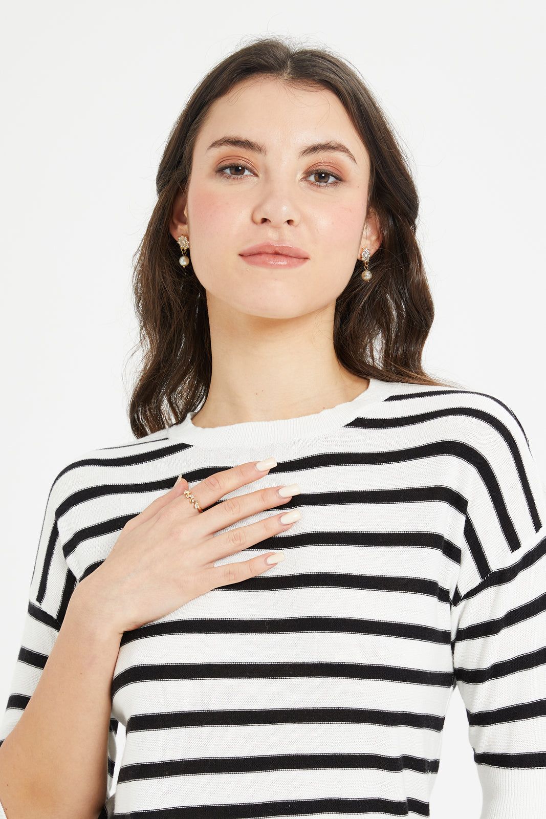 Women Black And White Striped Pullover sold by Redtag product image thumbnail 4