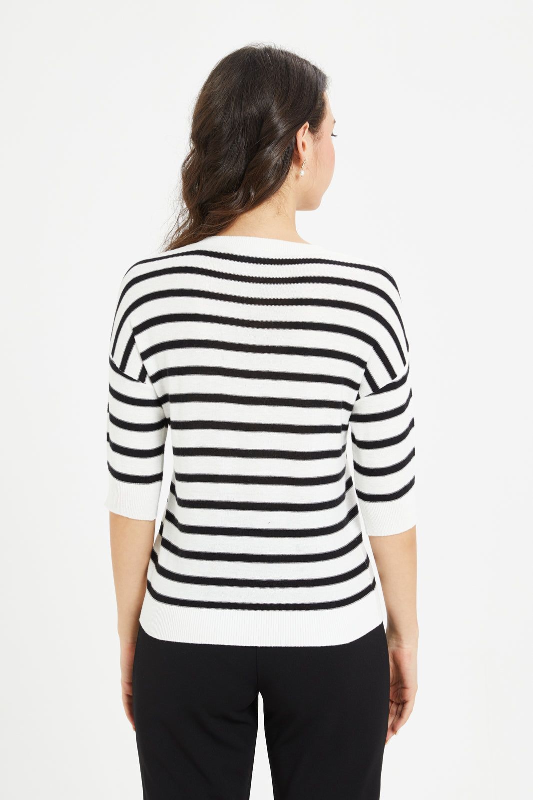 Women Black And White Striped Pullover sold by Redtag product image thumbnail 3