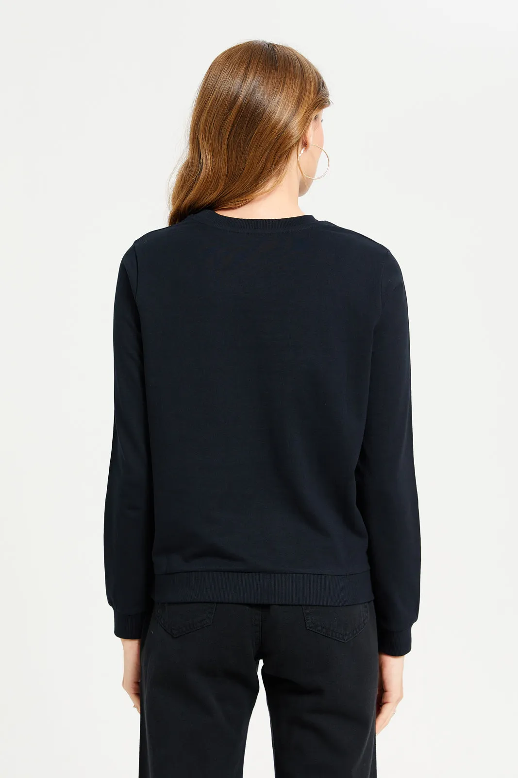 Women Black Have a Good Day Print Sweatshirt sold by Redtag product image thumbnail 3