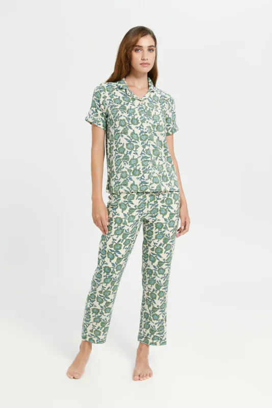 Women Green Classic Pattern Pyjama Set (2 Piece) sold by Redtag