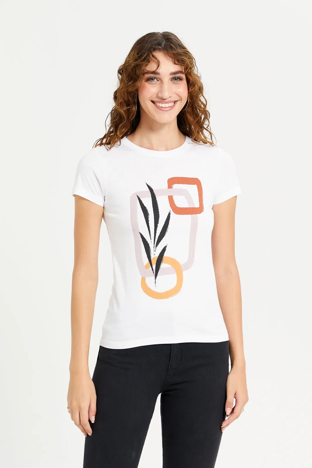 Women White Graphic T-Shirt sold by Redtag