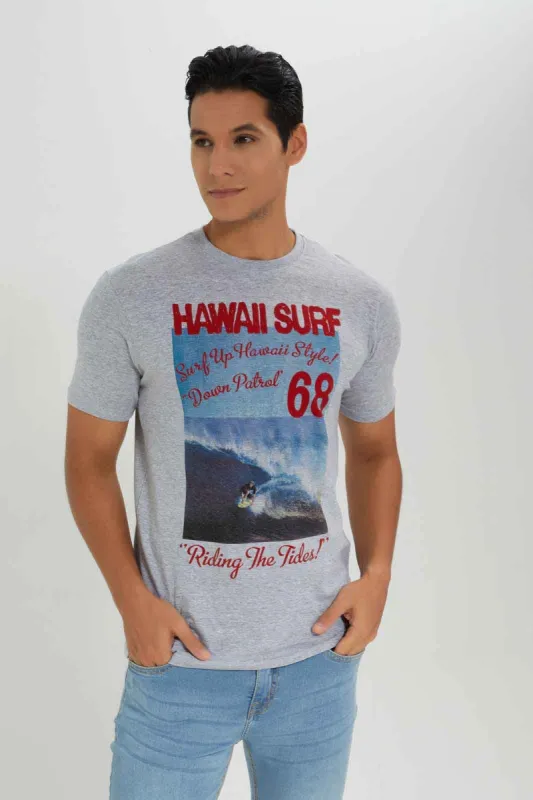 Men Grey Graphic T-Shirt sold by Redtag